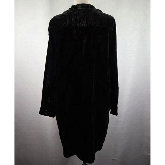 Reba Black Velvet Long Tunic Top/Dress Women's 14 Long Sleeve Western Country - Picture 4 of 10